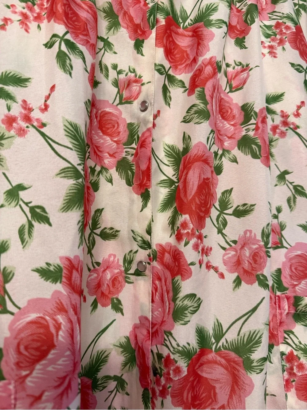 Vintage Check Me First Floral House Dress Size M Pink Rose Granny Chic Pristine - Picture 4 of 7